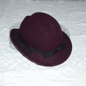 Vintage Lancaster Sonni San Francisco Purple 100% Wool Hat with Veil